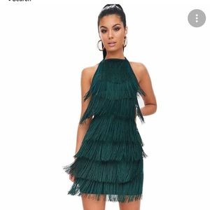 Pretty Little Thing Green Tassel Dress
